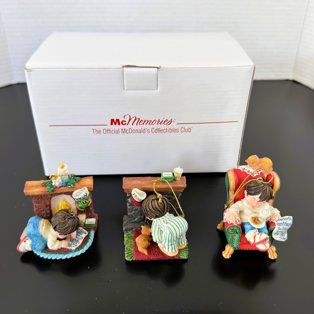 McMemories McDonald's Collectibles Club Lot of 3 Ornaments Dreams of Santa